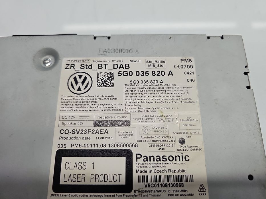 Unitate multimedia Volkswagen Golf 7 (5G) [Fabr 2014-prezent] 5G00358