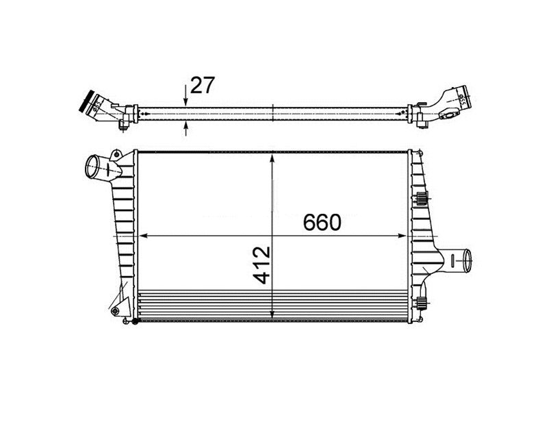 Intercooler Audi A6 2001-2004, A6 1999-2001, Allroad 2003-2006, 2.5 TDI, Tipul radiatorului: fagure brazat, OE 4B0145805E, SRLine