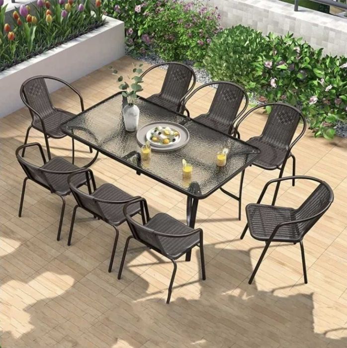 Столове 8 бр + голяма маса комплект Луксозна изработка