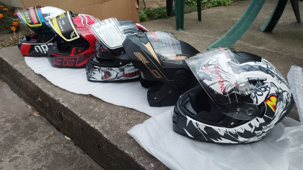 6 модела каска, шлем за мотор с вградени очила модуларна LVS ORZ