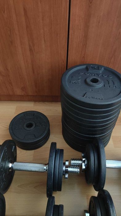 Set gantere 10kg si discuri Domyos 2kg 5kg