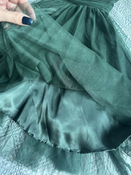 Официална тъмнозелена рокля, M-L