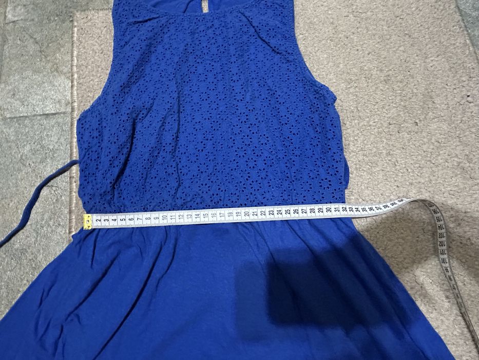 Rochie albastră Primark cu broderie spartă - Mărimea 40 - 50% Bumbac