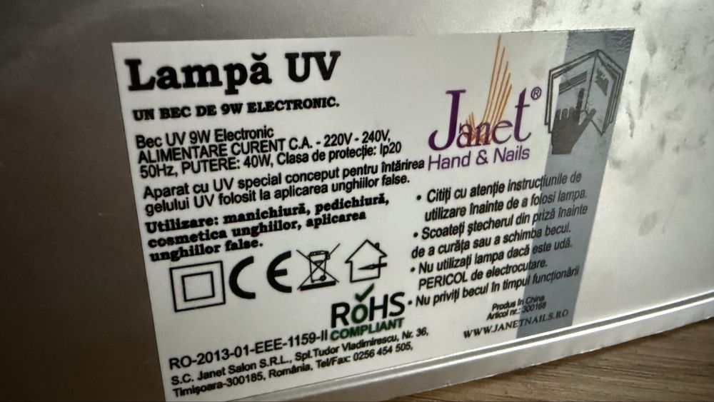 Lampa UV profesionala Janet