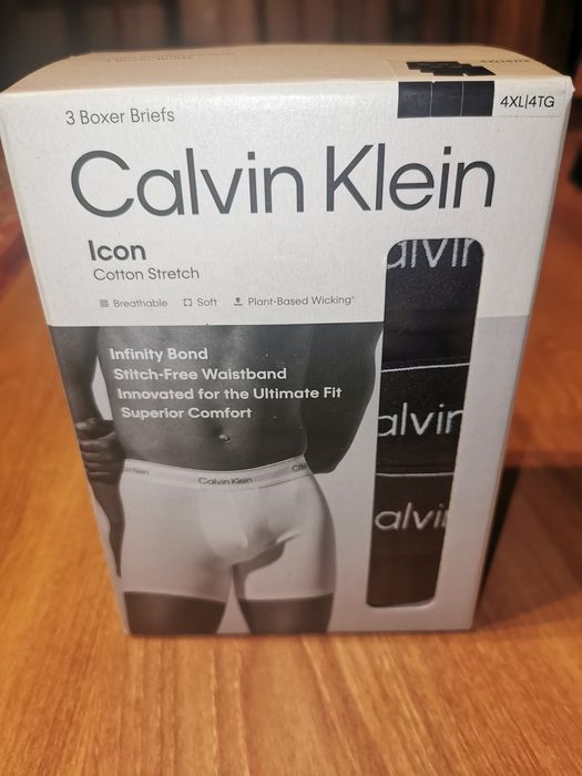 Set 3 boxeri Calvin Klein, noi,originali, cotton stretch, mar. 4XL