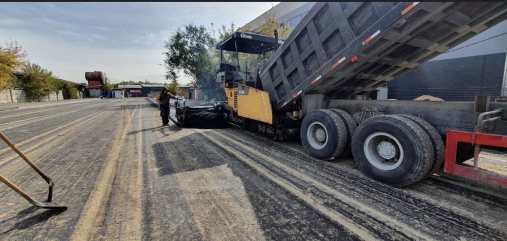 Асфальтирование укладка асфальт ,с катками