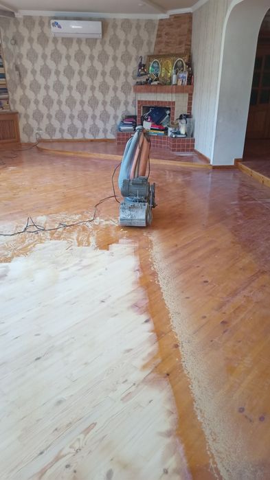 Шлифовка полировка пол пакет укладки ламинат паркет палубний пол реста