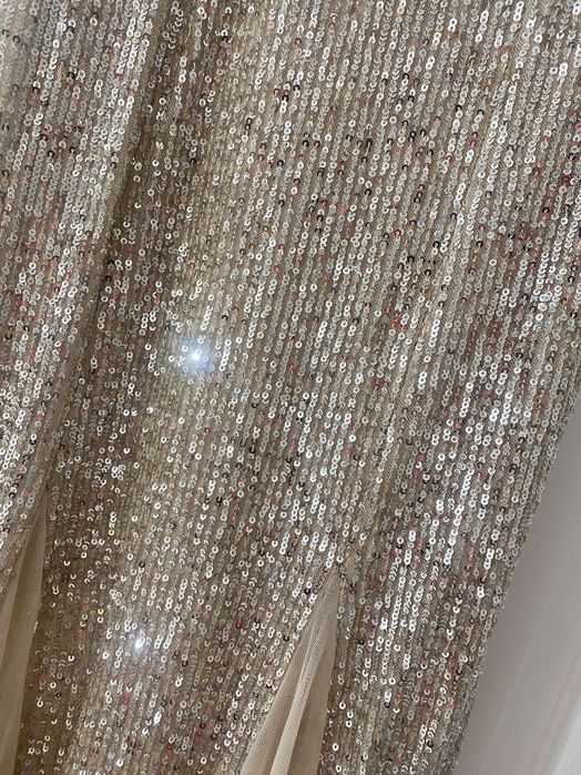 Rochie de ocazie , tip sirena lunga din paiete remodelanta sclipici S