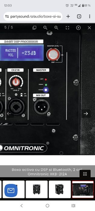 Vând dezmembrez boxe active Omnitronic