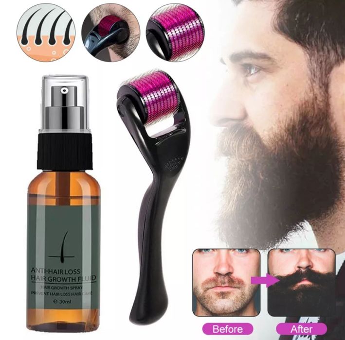 Олио/масло за растеж на брада+Ролер /BEARD GROWTH SUIT