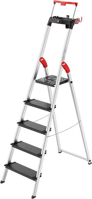 Scara plianta de siguranta din aluminiu Hailo L100 TopLine, 5 trepte XXL