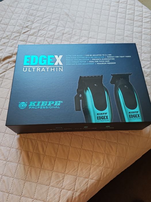 Set Kiepe PRO Edgex UltraThin: masina de tuns + contur Cordless Blue
