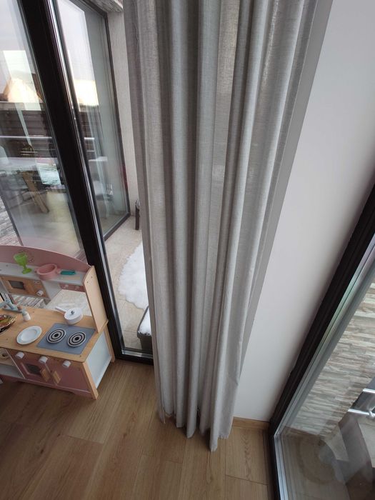 Draperii subțiri gri, 8 bucăți, cu rejansa, 145 X 250cm, folosite