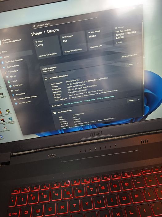 Vând laptopul MSI katana GF76