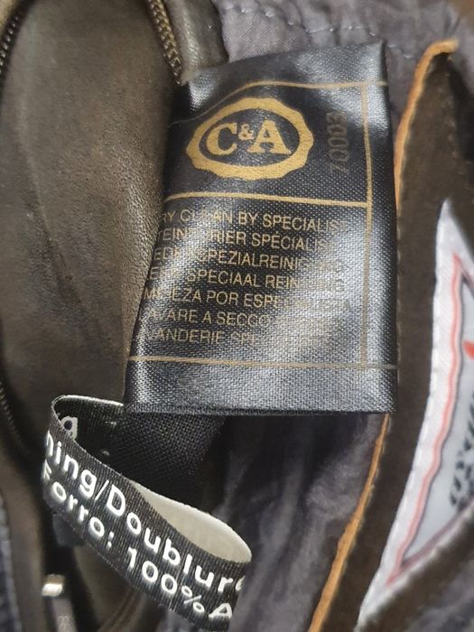 Geaca piele groasa stil biker marime 52 ,M-L,de la C&A