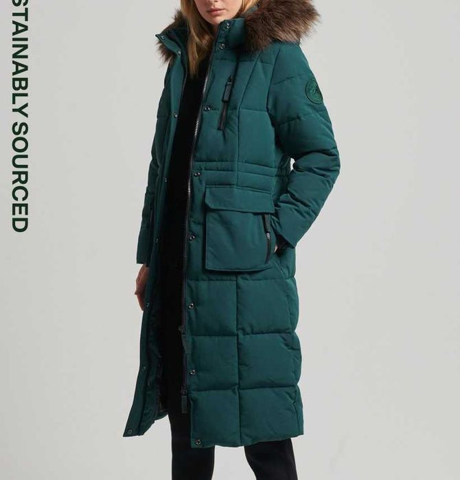 Ново Яке SuperDry Longline Faux Fur Everest Размер XS