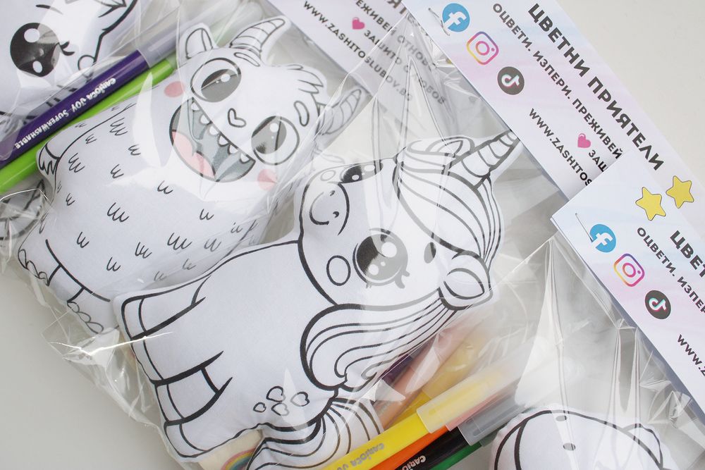 Еднорог , Динозавър , Коте играчка , Еко играчки , Цветни приятелчета