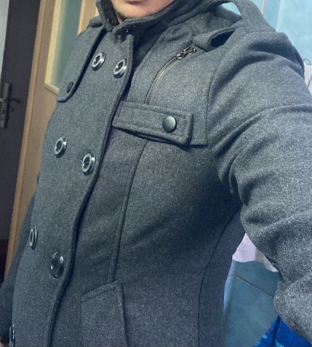 Palton barbati /copii, toamna - iarna , lână, marime XS(42)