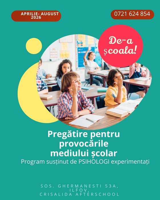 "De-a școala" - pregătire pentru mediul scolar