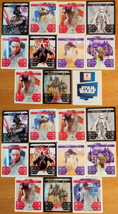 192 CARD-uri Animaterra 1 și 3 + Star Wars Kaufland - Pachet