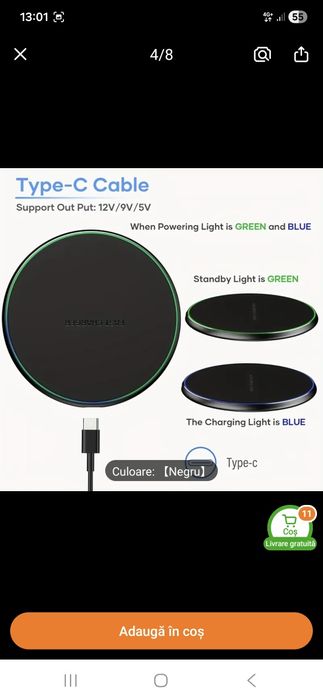 Tabletă full hd octa-core + husă + încărcător wireless