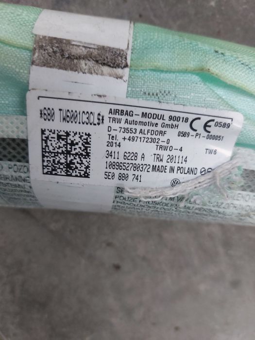 Airbag cortina/pasager/volan centuri fata Octavia 3 2013-2017