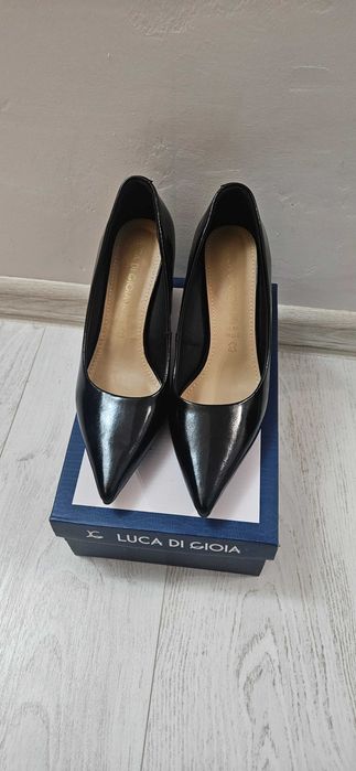 Pantofi dama din piele naturalacu toc