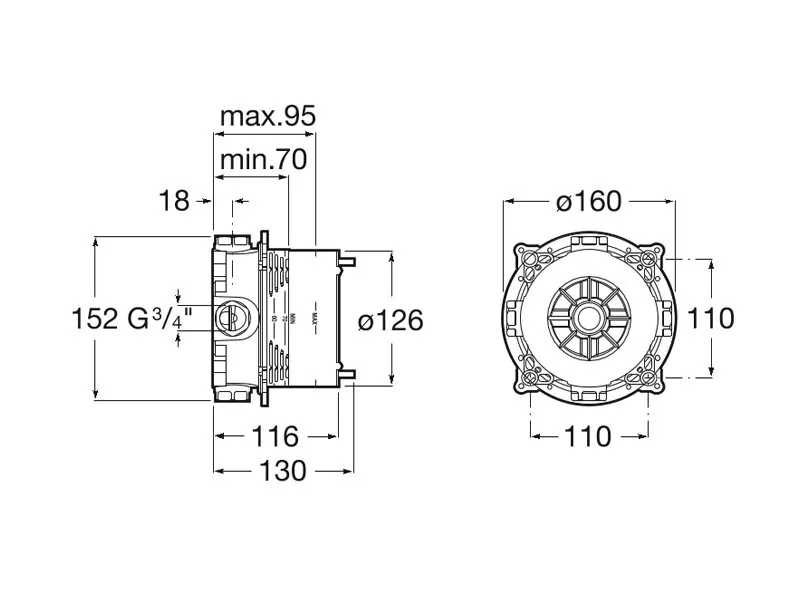 Тяло за вграждане Roca Box за вана/душ - Roca