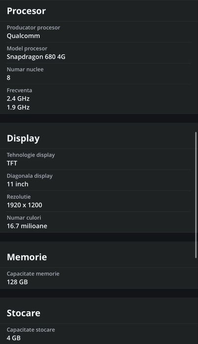 Tableta HONOR Pad X8a, 11", 4GB, 128GB , Wifi, Space Gray
