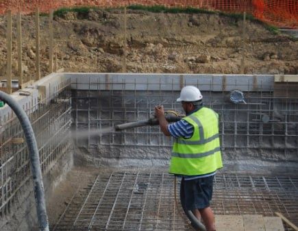 Торкрет мокрый бетон гидроизолируюшими составами фасад котлова