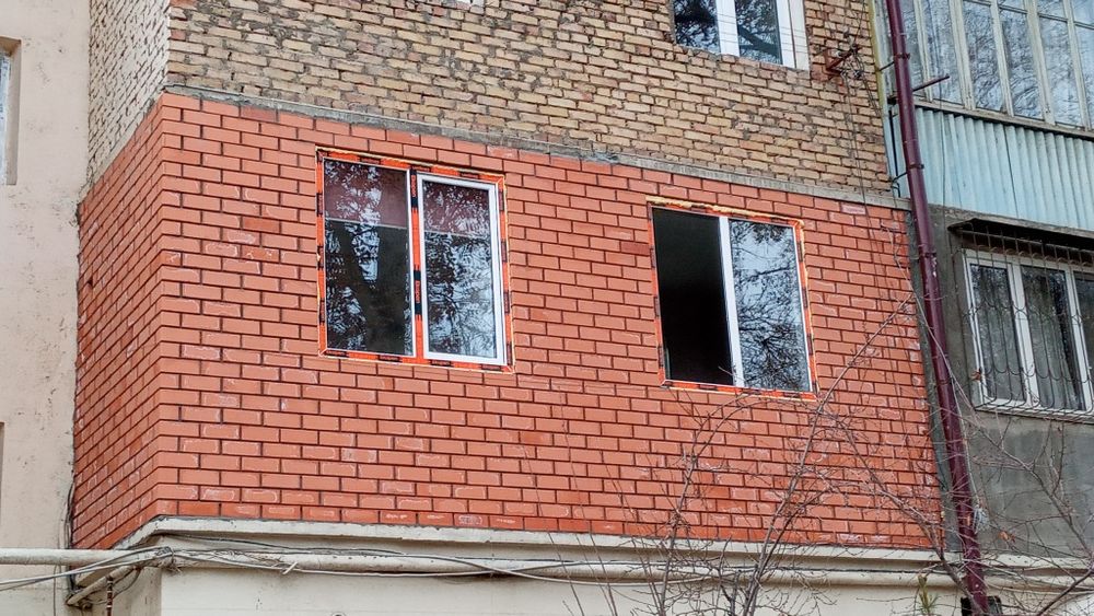 Кладка балкона.ремонт квартира подключ.казерок.решотка и акфа