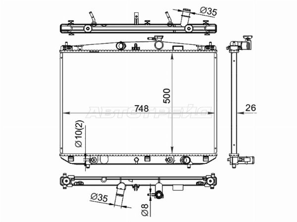 Радиатор охлаждения двигателя  Lexus Rx 200t