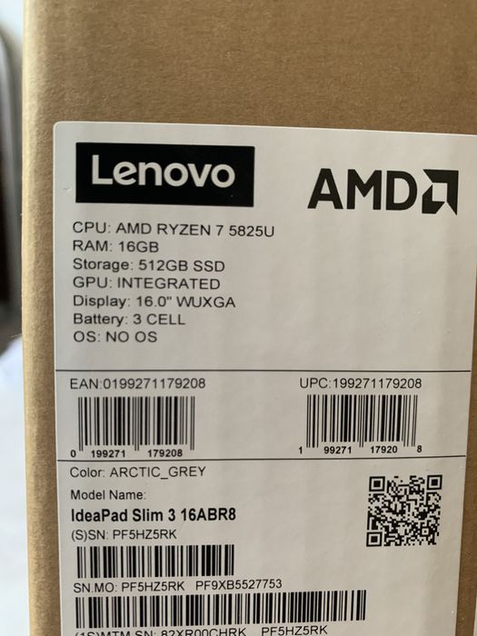 Lenovo AMD RYZEN 7,  16/512