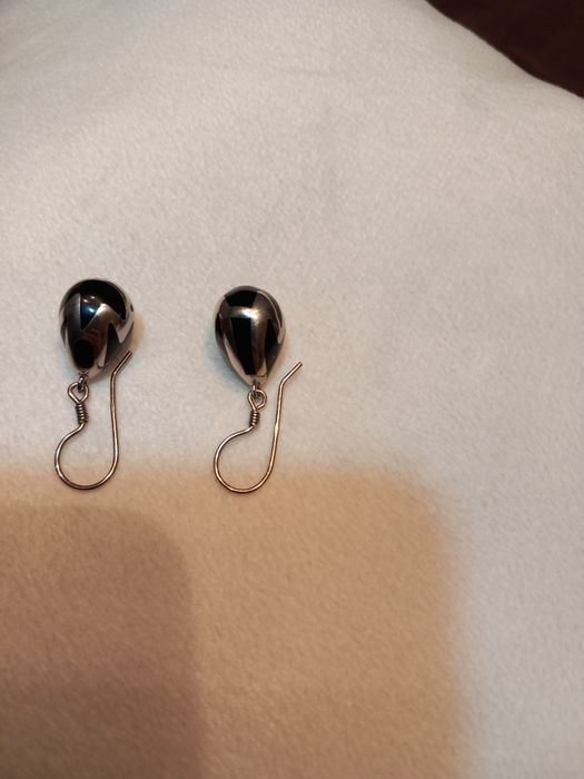 Cercei de argint cu pietre de onix