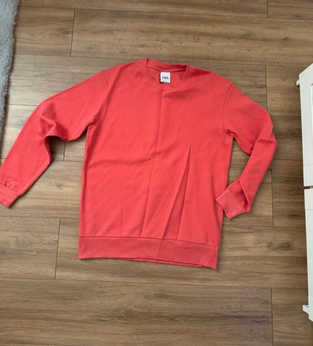 Hanorac Zara fără glugă, bărbați, culoare roșu corai, mărimea M