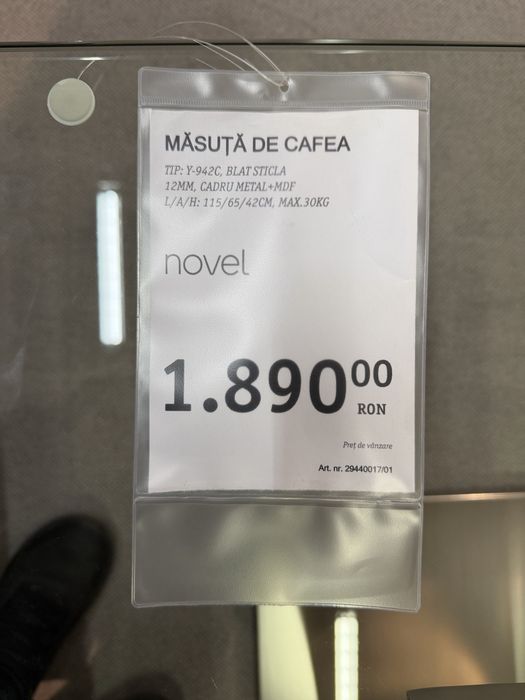 Masa cafea living inox satinat si sticla