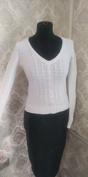 Тёплая белая кофта Турция