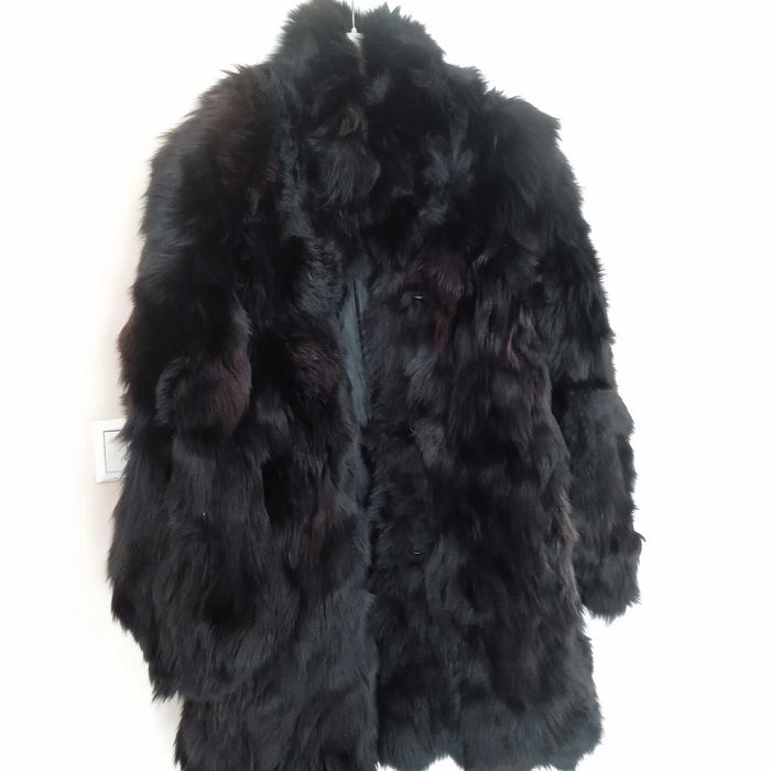 Женско зимно палто от естествена кожа с косъм - Размер L