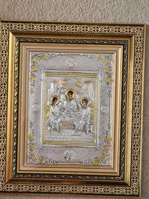 Icoana Argintata - Maica Domnului - Hristos Pantocrator etc Relief 3 D