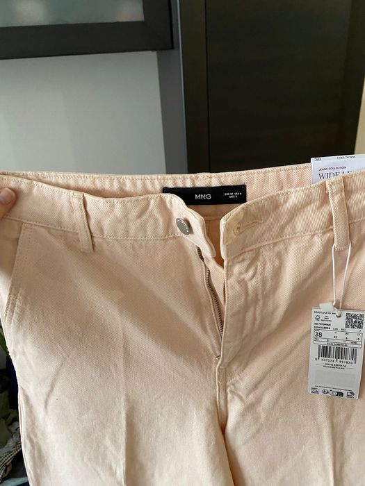 Дънки Mango с широк крачол и висока талия