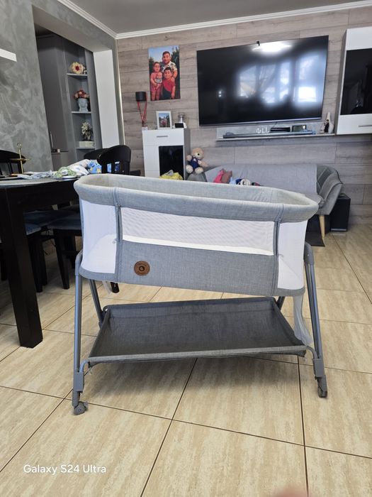 Patut co-sleeper pentru copii Lionelo Luna 2 in 1, reglabil pe 6 pozit