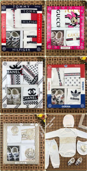 Brendoviye nabori dlya novorojdyonnih devochek i malchikov