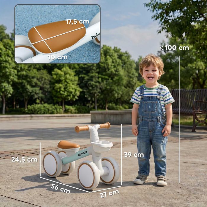 Велосипед за баланс AIYAPLAY, регулируема седалка, шепнещи колела, за 1-3 години