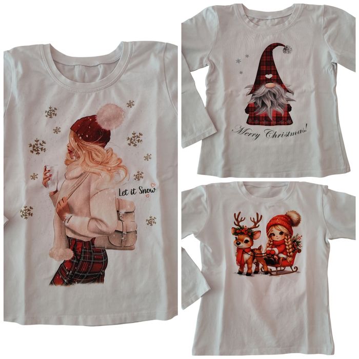 Детски Коледни блузи 128 см. Българско производство. Обща Цена 40 лв.