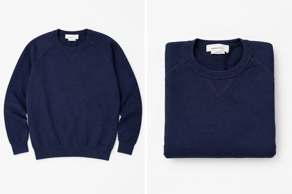 Тъмносин мъжки пуловер Massimo Dutti