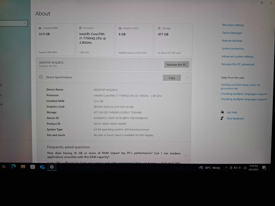 Лаптоп Acer Predator