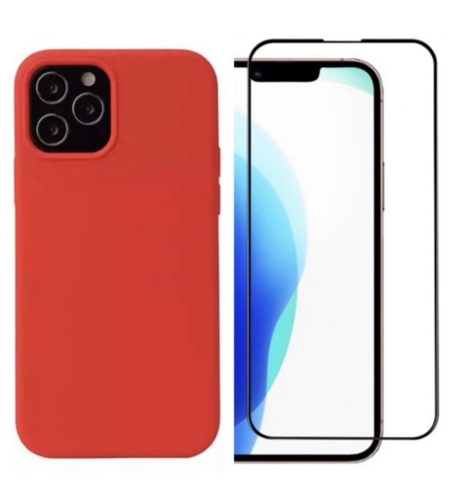 Husa Silicon Defen Case Thin +Folie Sticla Iphone 13/14/15/16E PRO MAX