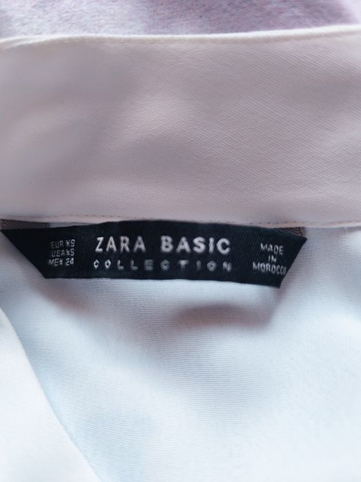 Бяла дамска риза zara с копчета перли хс