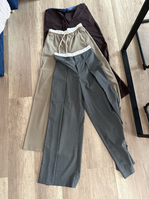 ZARA панталон зелен каки широк wide leg