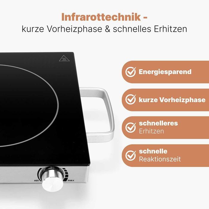 Инфрачервен стъклокерамичен плот ProfiCook, PC-EKP 1210, 2000 W, нов